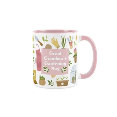 Image of Great Grandmas Garden Mug Pink Tulip Flowers Gardening Gift Tea/Coffee Drinks Cup Present