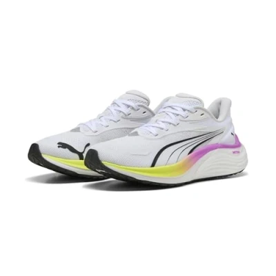 Image of Puma Electrify Nitro 4 Trainers, Women&#039;s, Size: 7.5, White/yellow alert/pure magenta Textile