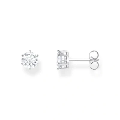 Image of Thomas Sabo Sterling Silver Ear studs with white zirconia in brilliant cut Recycled 925 silver, Women, H2301 051 14