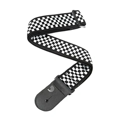 Image of D&#039;Addario Accessories Guitar Strap Electric Strap, Acoustic &amp; Bass Woven Check Mate