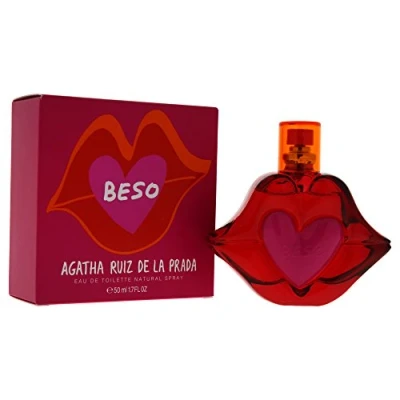 Image of Agatha Ruiz de la Prada Perfumes Beso, Eau Toilette for Women Long Lasting Playful, Charming and Modern Fragance Citrus, Floral, Apple Jasmine Notes Ideal Day Wear 50 ml