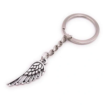 Image of H Customs Wing Protection Angel Silver Keychain Pendant
