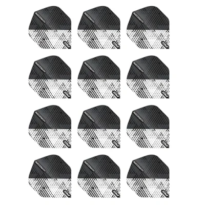Image of RED DRAGON Hardcore Radical Grey &amp; Black Fleck Dart Flights 4 Sets Per Pack (12 in total)