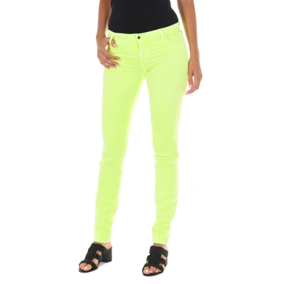 Image of Met Womens Trousers Chino Pocket Yellow Cotton Size 29 (Waist)