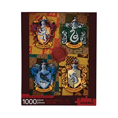 Image of signs unique 65303 Harry Potter Crests 1000 Piece Jigsaw Puzzle, Multicolor