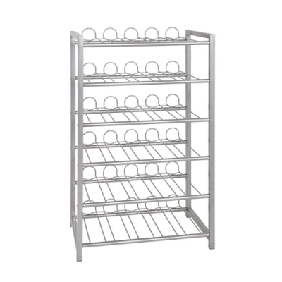 Image of HAKU Mobel Bottle Rack Alu, Metal Size: W 54 cm X H 90 D 31 cm, Style: Modern