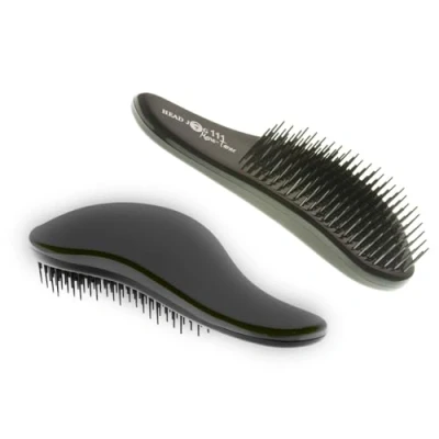 Image of Head Jog 111 Mane Tamer Hair Brush. Detangling Brush For Tangle Free Hair. Detangler Wet &amp; Dry Paddle Detangle Normal, Fine, Wavy Curly Use On Women, Girls Men (Black)