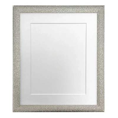 Image of FRAMES BY POST Glitz Champagne Silver Picture Photo Frame with White Mount 45 x 30 CM Image Size 14 8 Inch Plastic Glass