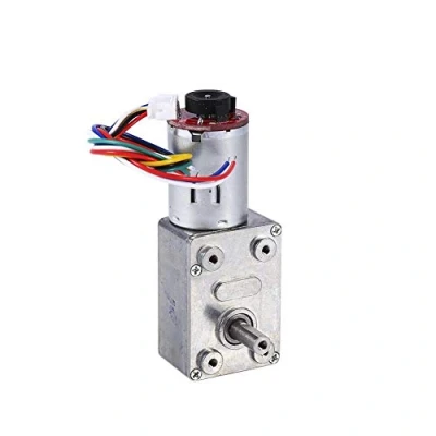 Image of Hilitand 12V DC Motor, Gear Box, High Torque Geared Worm Reduction Motor with Encoder Srong Self Locking(10RPM)