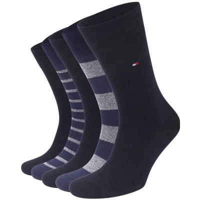 Image of Tommy Hilfiger MEN SOCK Giftbox Mouline 5 PACK Socks, Men&#039;s, Size: 6 8, Navy