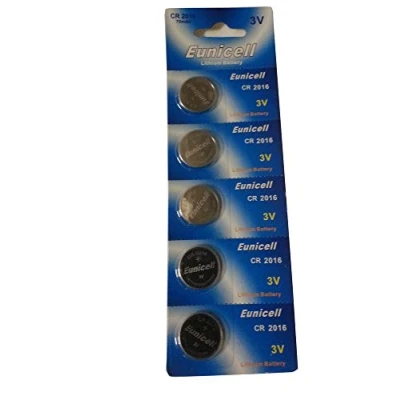 Image of 5 x Eunicell 3.0v CR2016 Coin Cell Lithium Metal Batteries in Separated Blister Packaging CR 2016