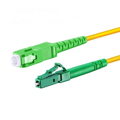 Image of CONBIC Fibre Optic Cable, OS2 Yellow, Simplex, 9/125um, 30m, LC/APC to SC/APC, Single Mode, LSZH Sheath
