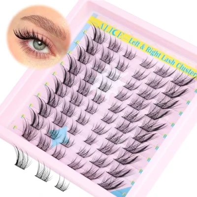 Image of ALICE Natural Lash Clusters DIY Extensions Eyelash Wispy 3D Cat Eye Left &amp; Right C Curl Individual Lashes