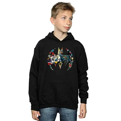 Image of DC Comics Boys Batman Comic Book Logo Hoodie Black 5 6 Years