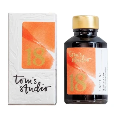 Image of Tom&#039;s Studio Fountain Pen Ink, Marmalade Orange Writing Glass Ink Bottle for Pens, 50ml