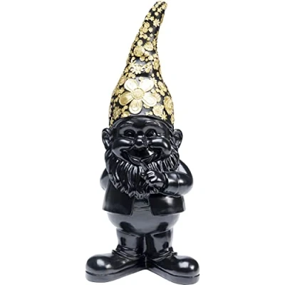 Image of KARE decorative figure dwarf standing, black/gold, polyresin