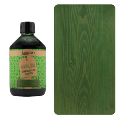 Image of Littlefair&#039;s Water Based Wood Dye Special Colours Range Indoor and Outdoor Use Environmentally Friendly Christmas Green (500ml)