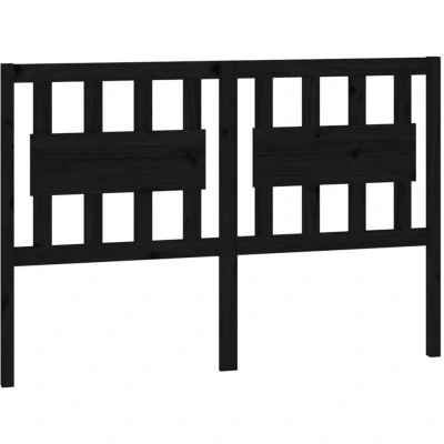 Image of vidaXL Bed Headboard Black 145.5x4x100 cm Solid Wood Pine