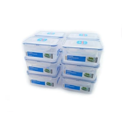 Image of Lock&amp;Lock HPL811 Storage Containers &amp; Food Capacity 0.6 L Airtight Waterproof Container with 4 Click Closure Set of 12