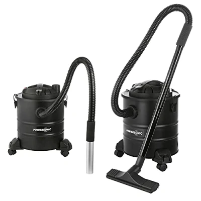 Image of Powersonic Bagless Black 20L Fireplace Ash Vacuum Cleaner/Blower Hoover Wood Burner Vac Collector Ideal For Fireplaces, Log Burners, Grills, BBQ&#039;s, Fire Pits &amp; Chimineas 1200w