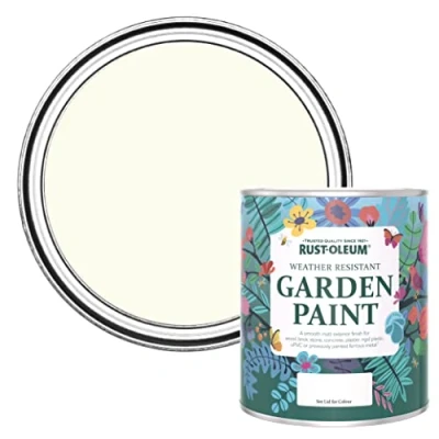 Image of Rust Oleum Off White Mould Resistant Garden Paint in Matt Finish Antique 750ml