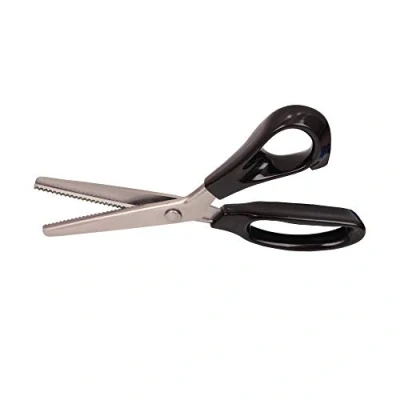 Image of Serrated Scalloped Edge Pinking Shears, Stainless Steel Dressmaking Scissors, Zig Zag Cut Fabric Decorate Craft Scissors with Comfort Grip Handle Sewing (Scalloped 5mm)