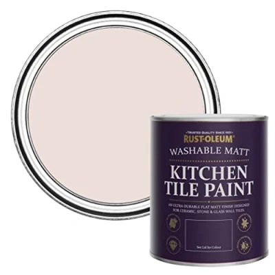 Image of Rust Oleum Pink water resistant Kitchen Tile Paint in Matt Finish Elbow Beach 750ml