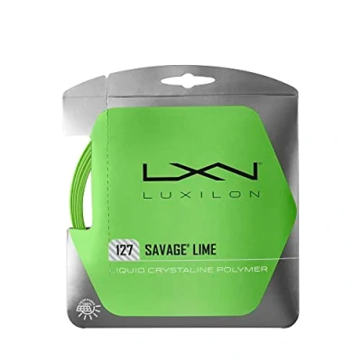 Image of Wilson Luxilon Unisex Tennis Racket Savage String Set Yellow Lime Size 127, Lime, 12.2 m UK