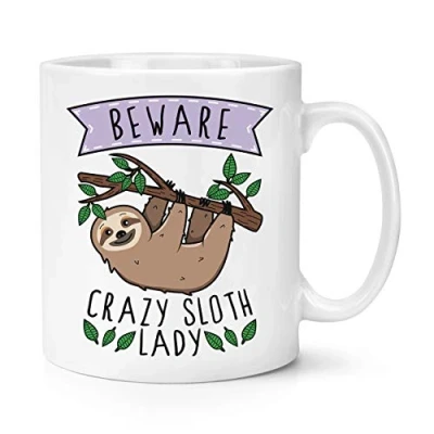Image of Beware Crazy Sloth Lady 10oz Mug Cup
