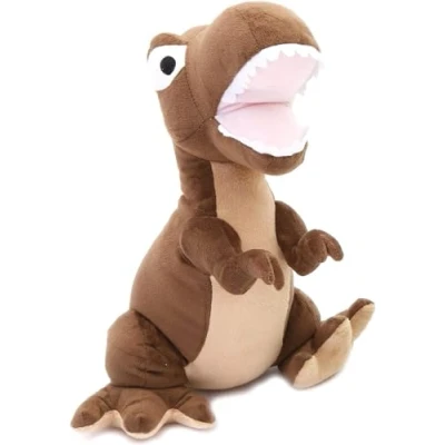 Image of Carousel Home and Gifts Cute Dinosaur Doorstop Novelty Decorative Fabric Animal Door Stop T Rex Stopper Brown