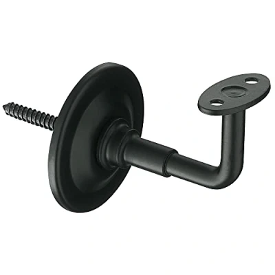 Image of Amig Support for railings, Steel, Rust and Corrosion Resistant, Indoor Outdoor use, Colour: Black, Dimensions: Diameter 70 x 75 45 mm