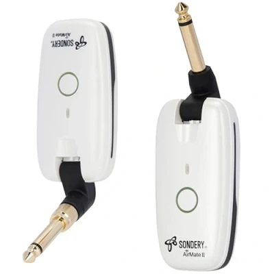 Image of Sondery Wireless Guitar System Transmitter and Receiver Compatible with Multiple Instruments Bass Keyboard Drums, 7 Channels 6 Hour Battery Life AirMate II UHF Rechargeable