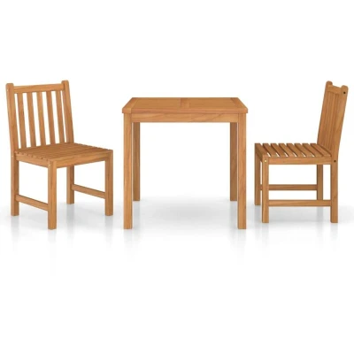 Image of vidaXL 3 Piece Garden Dining Set Solid Teak Wood