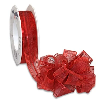 Image of Präsent Astoria Pull Bow Ribbon Red 25 mm width, 20 m length
