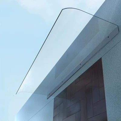 Image of Door Canopy Invisibility Shelter Roof Polycarbonate Board,Awning Self Cleaning,Clear Rain Cover from Natural Elements rain,Snow and Winds,Window Awning (50 x 130 cm,Transparent)