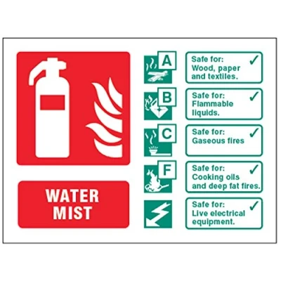 Image of Water mist extinguisher identification Rigid PVC Safety Sign