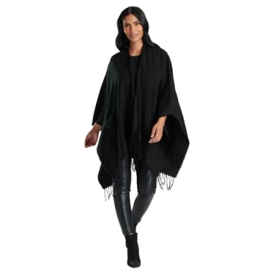 Image of undercover lingerie Ladies Knitted Fringe Wrap 213006 Black