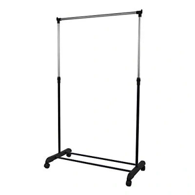 Image of Home Vida Single Garment Rack Adjustable Clothes Rail, Silver
