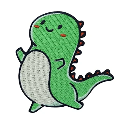 Image of Children&#039;s T Rex Dino Iron On Patch Dinosaurs Embroidery Patch, Boys ironable Tyrannosaurus Badges Finally Home