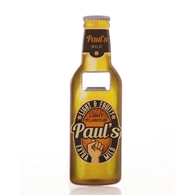 Image of Boxer Gifts Paul Beer Bottle Opener, Stainless Steel, Multi Colour, 18.5 x 5.8 0.4 cm