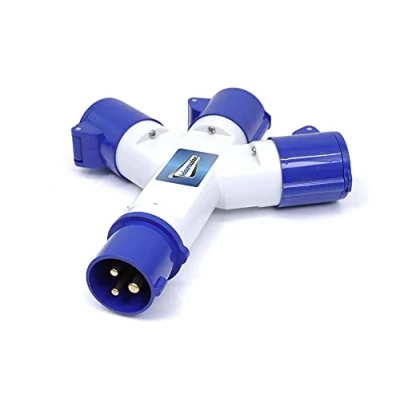 Image of Netagon Caravan Camping Motorhome 3 Way Male to Female 230V Power Hook up Socket Splitter (3 Way)