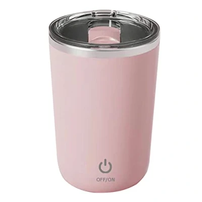 Image of Self Stirring Coffee Mug, Electric Mixing Cup, Magnetic Waterproof Automatic Cup for Milk, Cocoa at Office,Kitchen, Travel (Pink)