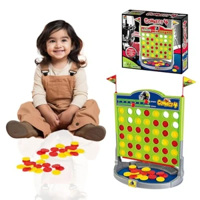 Image of xwin sportseries Kids 4 in A Row Game Giant Strategy Line Up Board Games Connect Family Fun for Boys &amp; Girls Portable Classic Travel Gaming Toy Set Children Adult