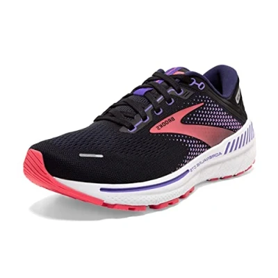 Image of Brooks Women&#039;s Adrenaline Gts 22 Sneaker, Black Purple Coral Dark Lt, 4 UK