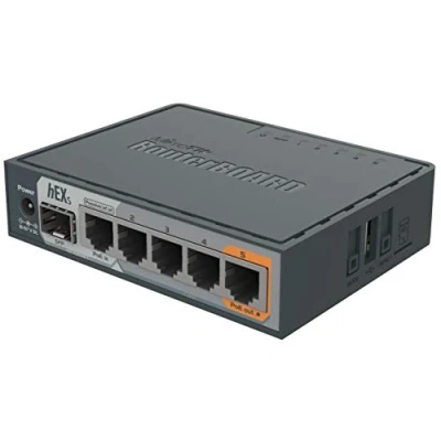 Image of Mikrotik hEX S Ethernet Black Router, 10, 100, 1000 Mbit/s, 10/100/1000BASE T (X), Black, 256 MB, 11 W, CC