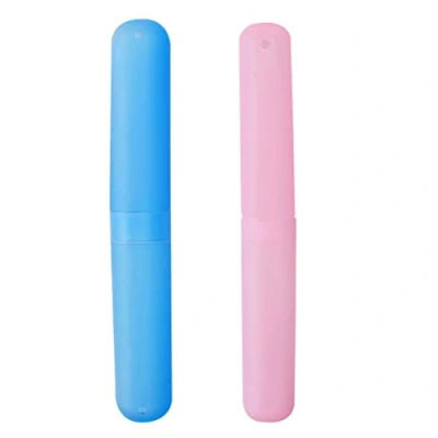 Image of nuoshen 2 Pcs Plastic Toothbrush Case, Portable Holder Cover Storage for Daily, Travel