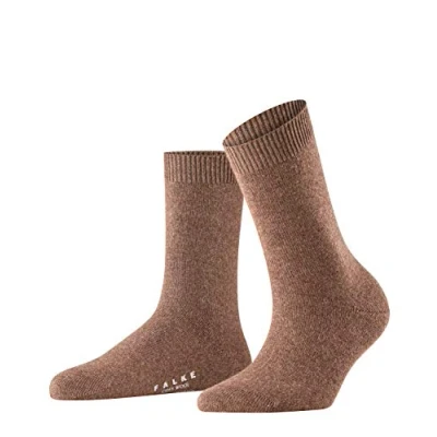 Image of 1 Pair Mid Brown Cosy Wool and Cashmere Socks Ladies 2.5 5 Falke