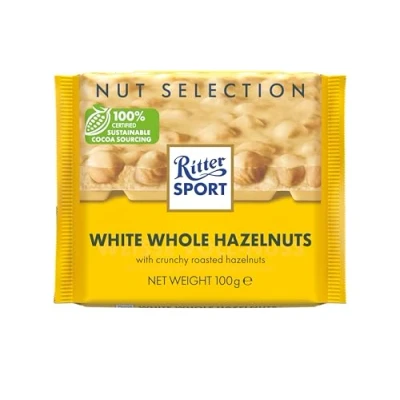 Image of Ritter Sport Whole Hazelnut White Chocolate, 100 g