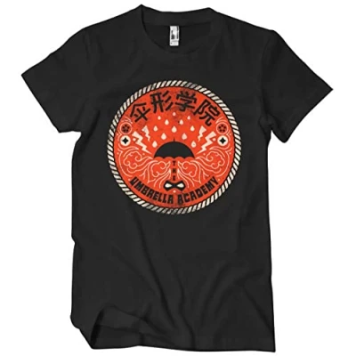 Image of The Umbrella Academy Officially Licensed Distressed Patch Mens T Shirt (Black), XX Large