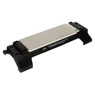 Image of DMT W8EF H WB 8 Inch DuoSharp Extra Fine/Fine Hard Coat Surface Bench Stone with Base Clear